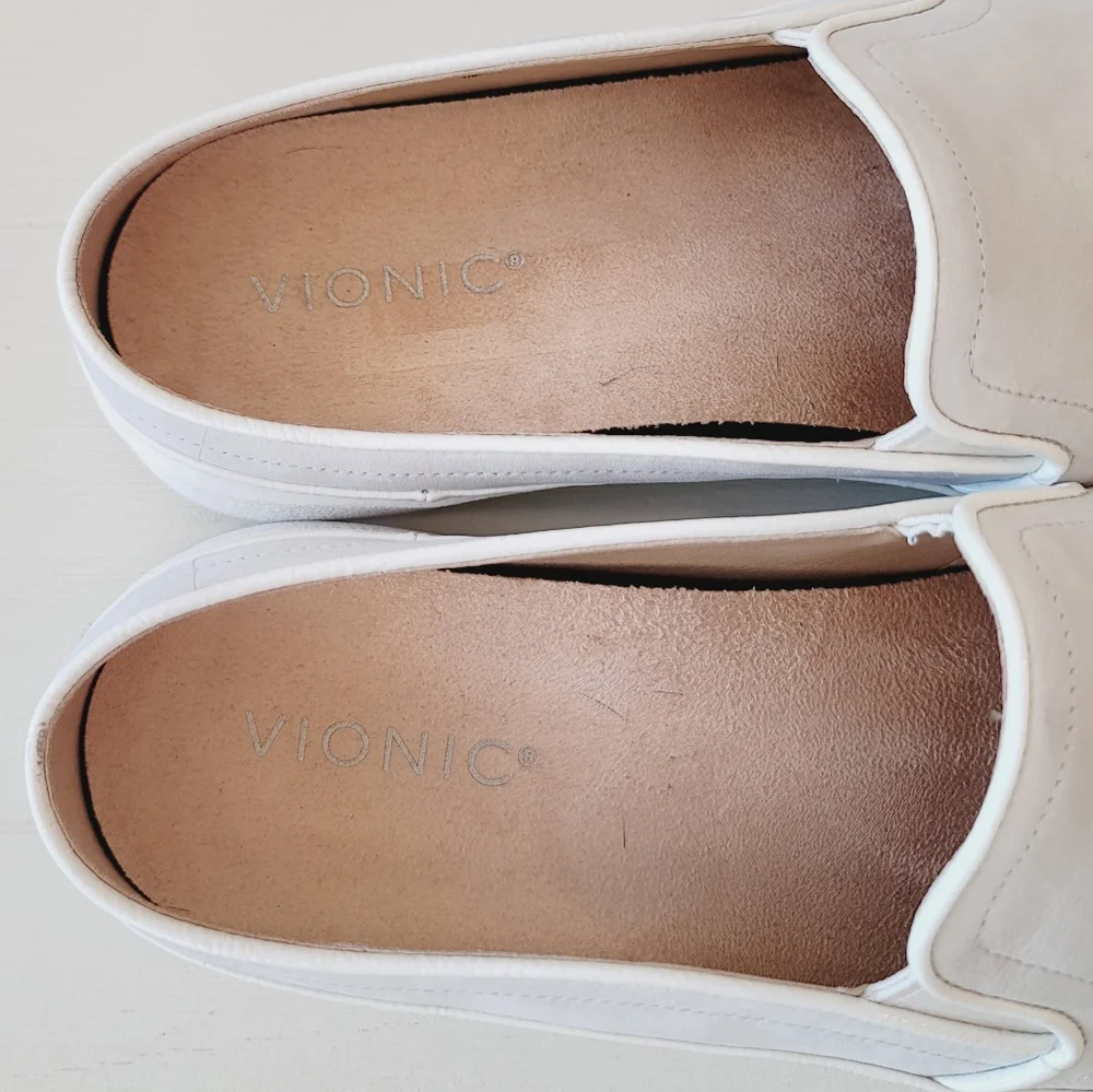 Vionic Effortless Casual Supportive Slip-on Shoes in White Nubuck - Picture 13 of 16